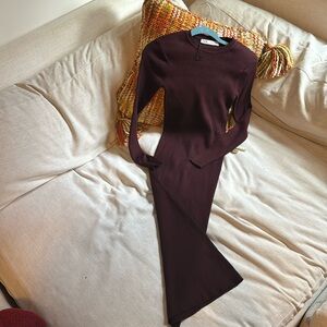 Zara Midi Maroon Sweater Dress Size S